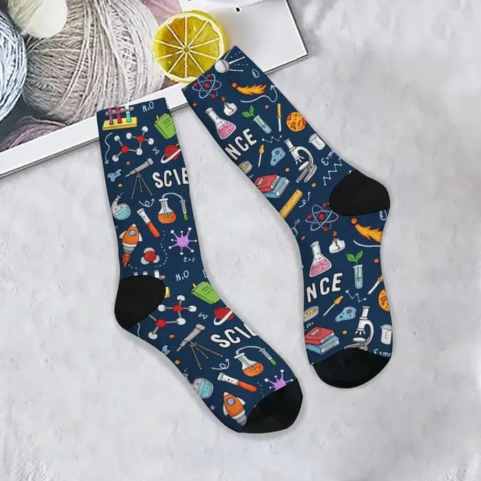 1 paire toutes saisons randonnée heureux hommes équipage chaussettes incroyable Science hiver
