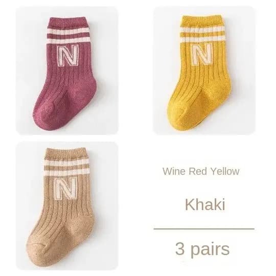 3 paires de chaussettes antidérapantes pour bébés garçons et filles, chaussettes mignonnes pour nouveau-nés, accessoires en coton pour nourrissons de 0 à 5 ans