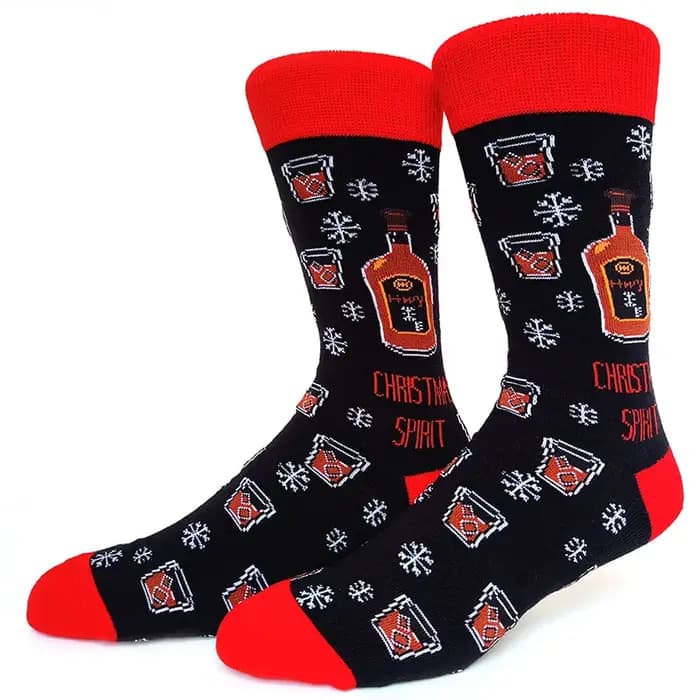 2025 nouveaux hommes chaussettes de noël nouvel an drôle flocon de neige bière père