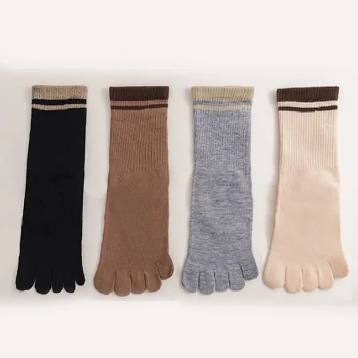 1/4 paires de chaussettes à cinq doigts pour femmes