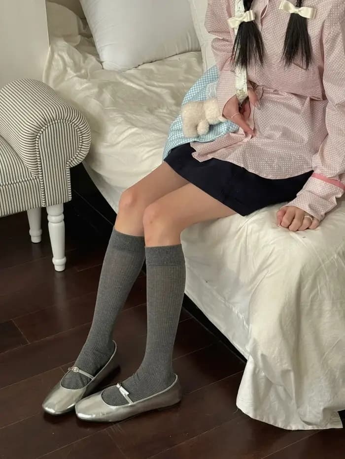 Chaussettes blanches en coton pour femmes