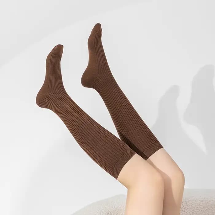 Chaussettes en laine mérinos 100% pour femmes, chaussettes en tricot de couleur unie, chaussettes rembourrées chaudes, leggings pour femmes, nouveauté 2025
