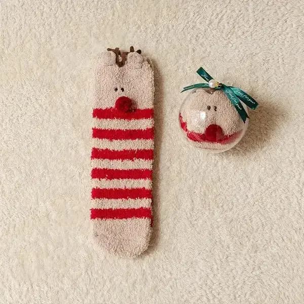 Chaussettes chaudes épaissies – Emballage cadeau Chaussette de Noël