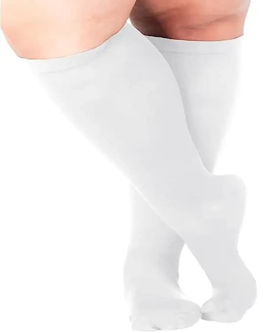 2XL-7XL grande taille chaussettes de Compression couleur unie femmes hommes sport course Yoga