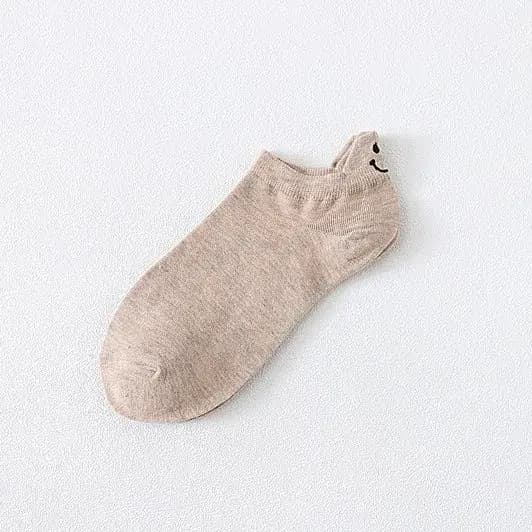 Chaussettes courtes brodées Kawaii pour hommes et femmes, chaussettes de rinçage mignonnes, expression de dessin animé, bonbons drôles, bateau de document, printemps, été, 1 paire