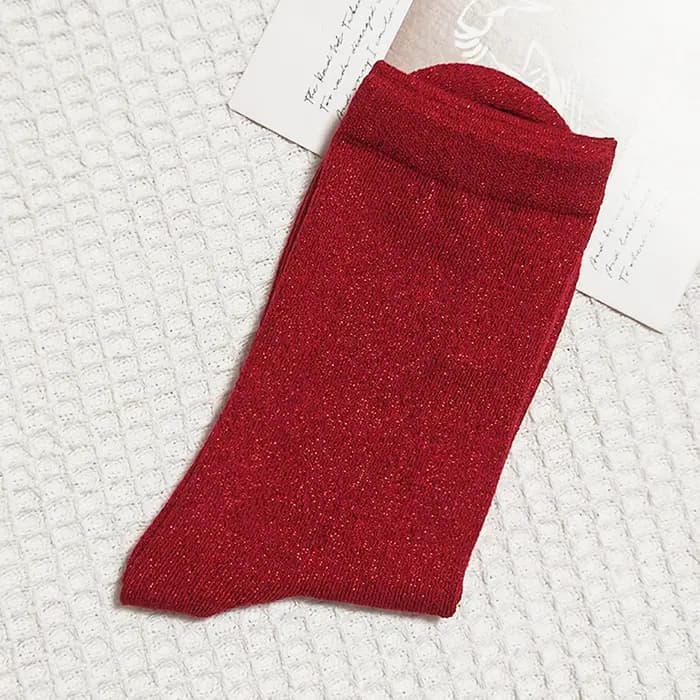 Chaussettes colorées à paillettes en filigrane pour femmes