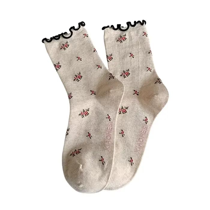 Femmes chaussettes rétro Style coréen automne nouvelle mode filles froufrous à volants