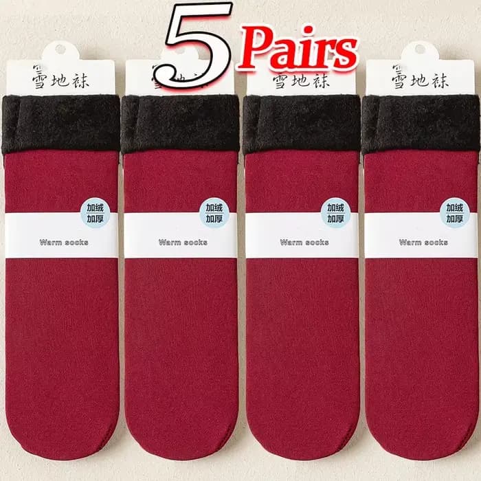 Smile Optics-Chaussettes de sol épaisses en velours pour femmes, tube moyen, solide, sol de document