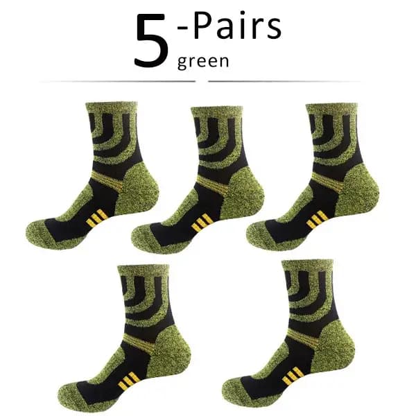 5 paires de chaussettes de sport en tissu éponge Coolmax