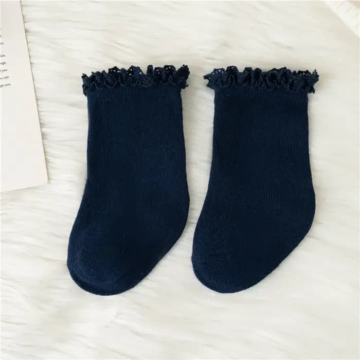 Chaussettes en coton à volants pour enfants