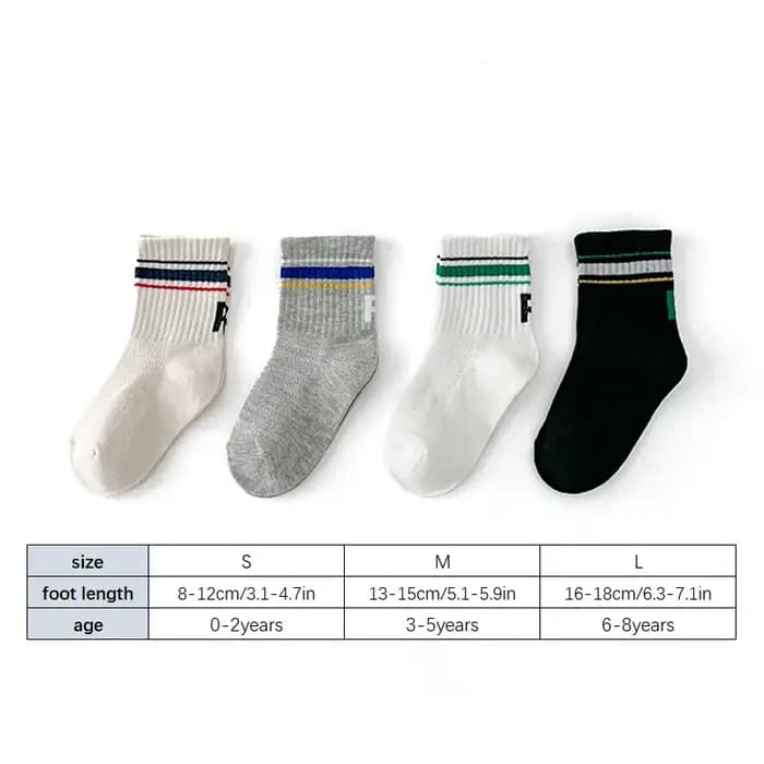 4 paires de chaussettes d'été en maille pour enfants