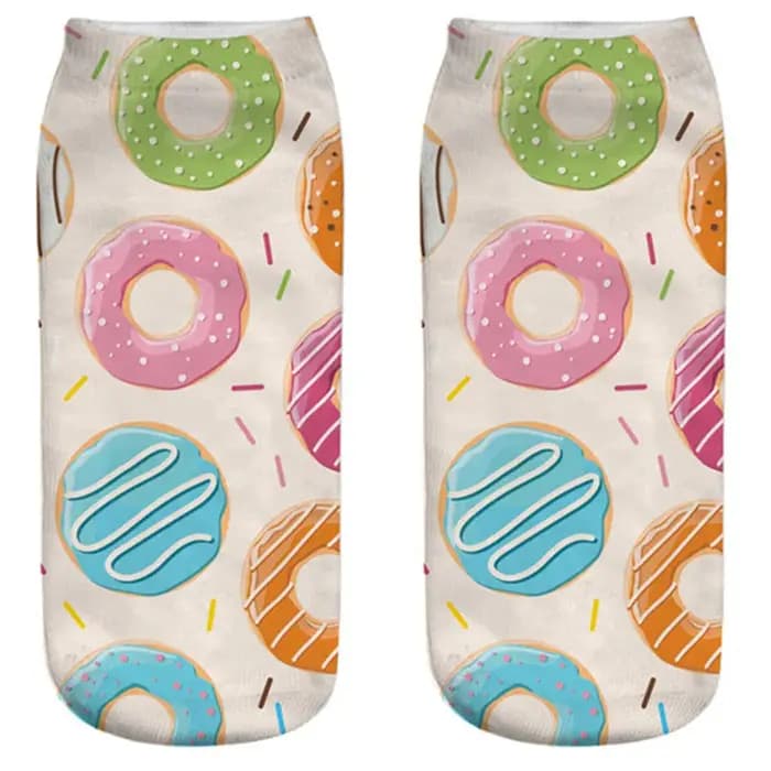 Chaussettes imprimées 3D Happy Calcetines unisexes pour femmes, chaussettes mignonnes et drôles, Nutella, nourriture, fruits, Kawaii, rinçage, nouveau, Harajuku