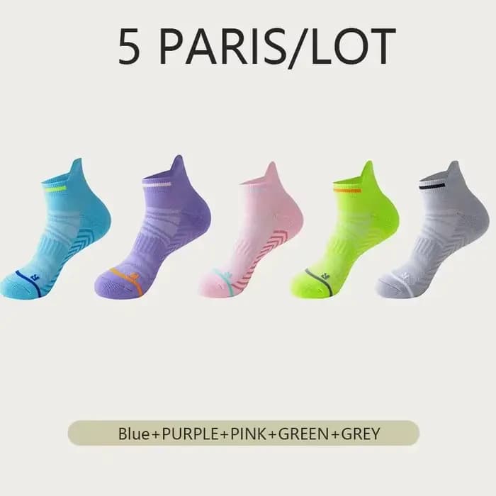 Chaussettes de sport respirantes pour hommes et femmes, chaussettes athlétiques pour le cyclisme, le basket-ball, le fitness, la course à pied, l'extérieur, 5 paires par lot
