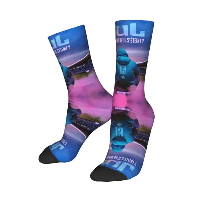 Personnalisé JUL rappeur français musique hommes femmes équipage chaussettes unisexe Kawaii printemp