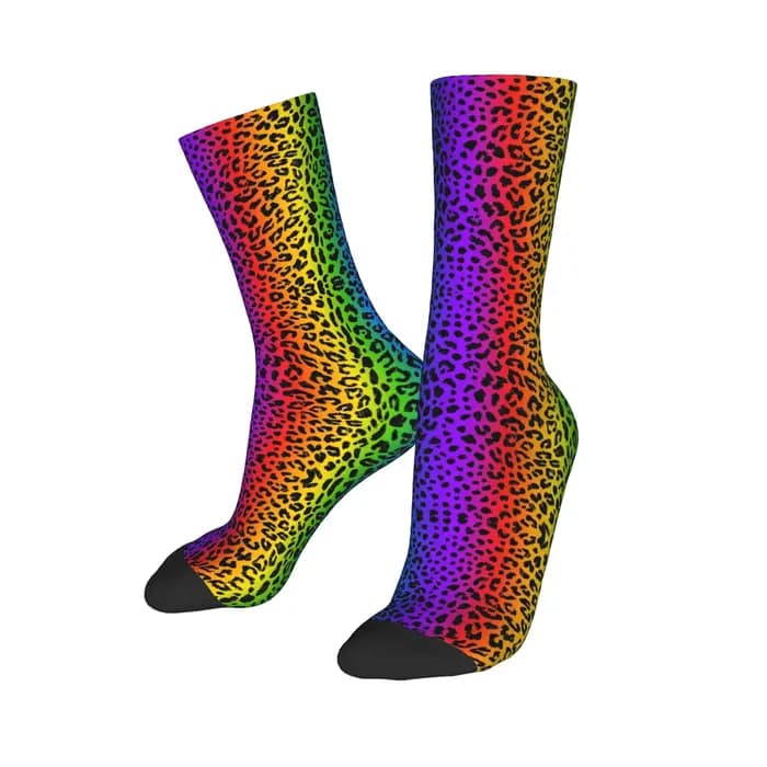 Chaussettes habillées léopard véritable pour hommes, personnalisées, Cool, unisexes, chaudes, confortables, imprimées en 3D, Sexy, en fourrure d'animal africain