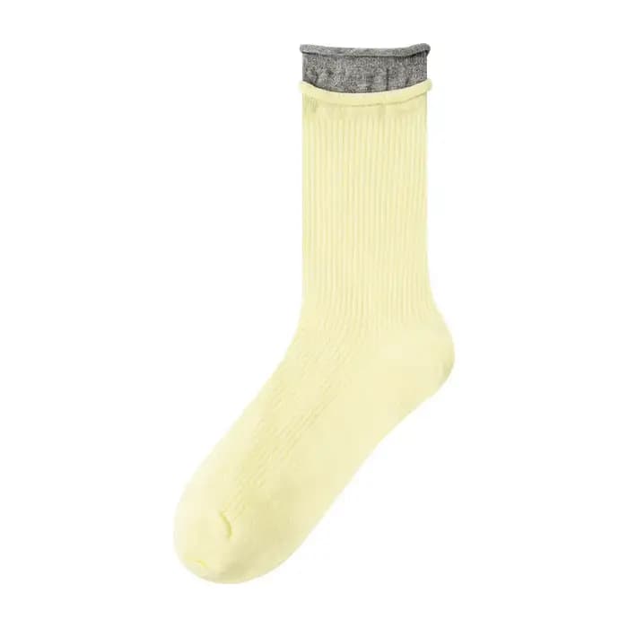Chaussettes mi-mollet côtelées doubles assorties pour femmes