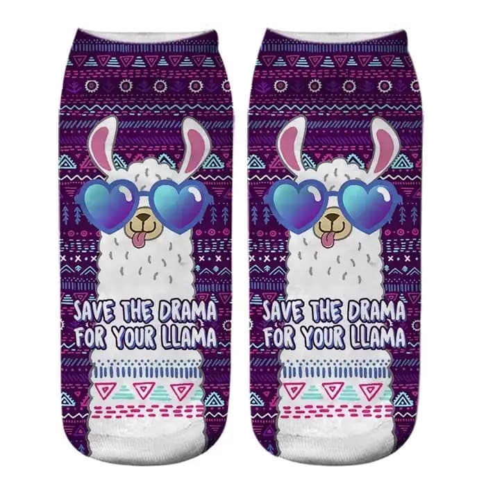 Chaussettes courtes en coton imprimé 3D pour femmes