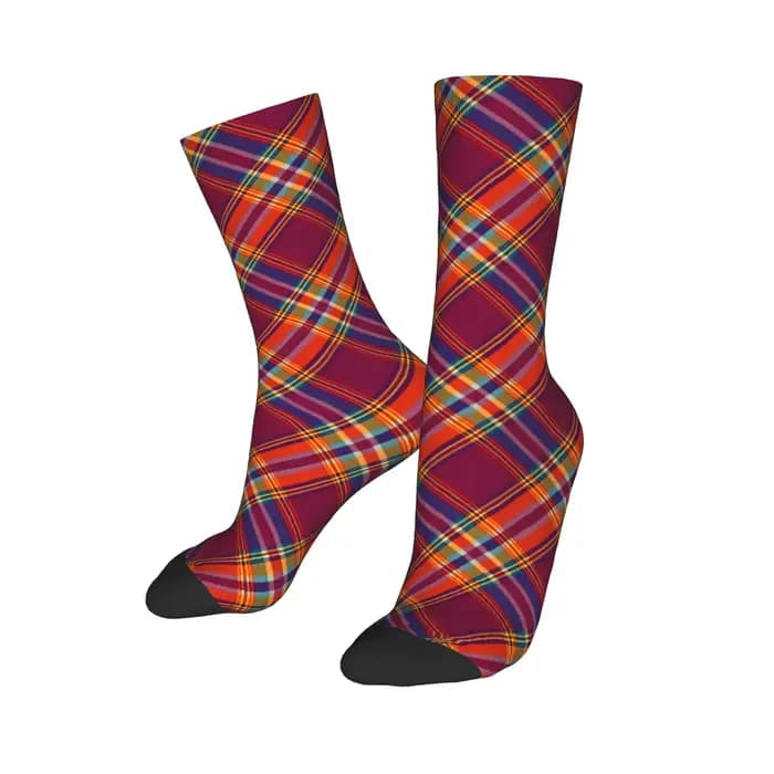 Personnalisé écossais rayures motif Tartan hommes femmes équipage chaussettes unisexe mignon Royal printemps été
