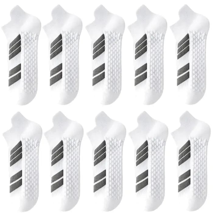 10 paires de chaussettes de sport noires à coupe basse pour hommes et femmes