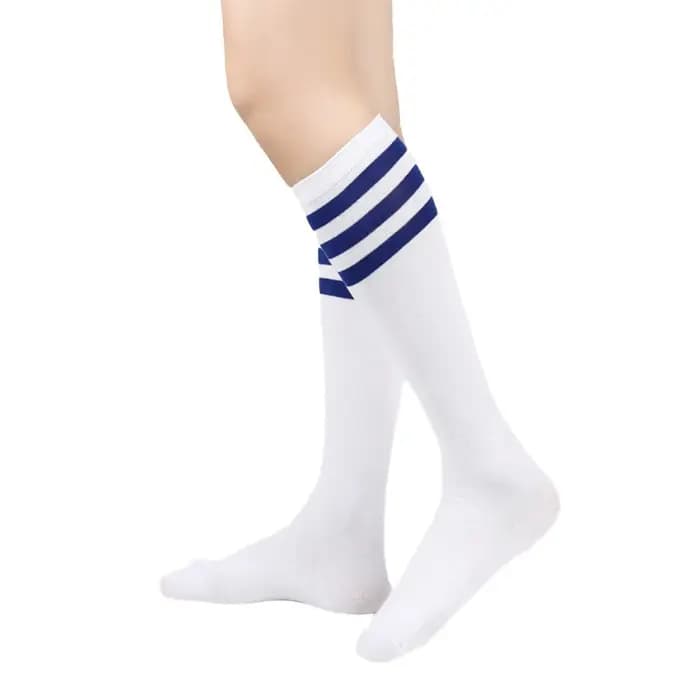 Chaussettes longues à rayures noires et blanches pour femmes