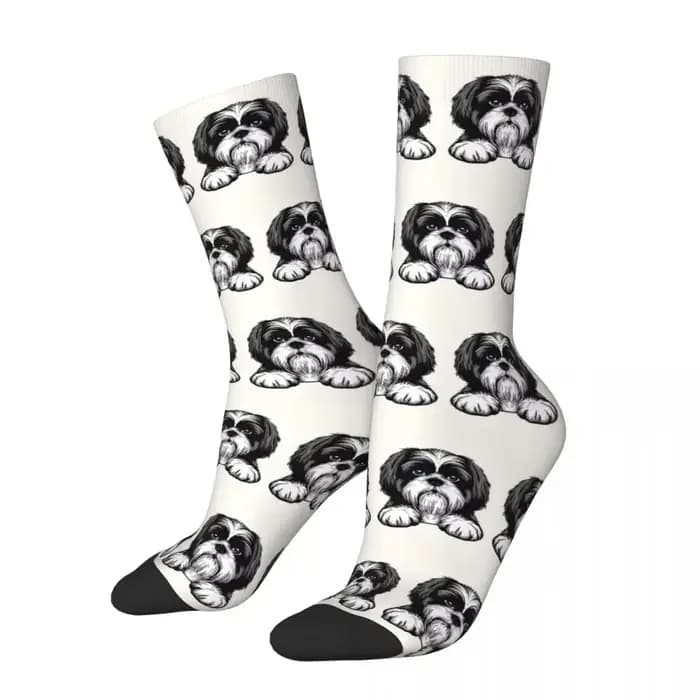 Chaussettes longues unisexes Shih Tzu, bas Harajuku, toutes saisons, accessoires de haute qualité, c