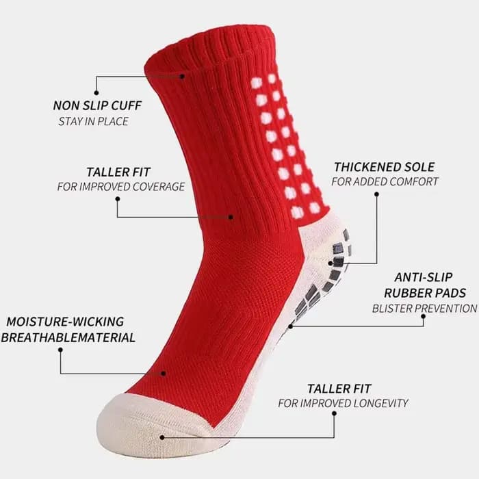 1 paire de chaussettes de football antidérapantes