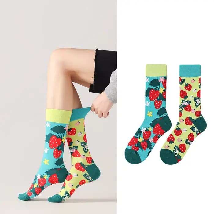 Chaussettes mi-mollet unisexes en coton pour couple