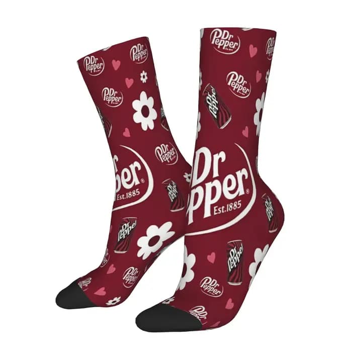 1 paire de chaussettes amusantes Dr Pepper Soda Est 1885 Hip Hop