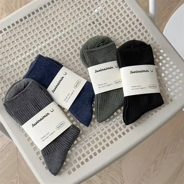 Chaussettes longues en coton élastique pour hommes