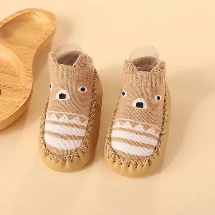 Chaussettes pour bébé, pantoufles avec semelles en caoutchouc