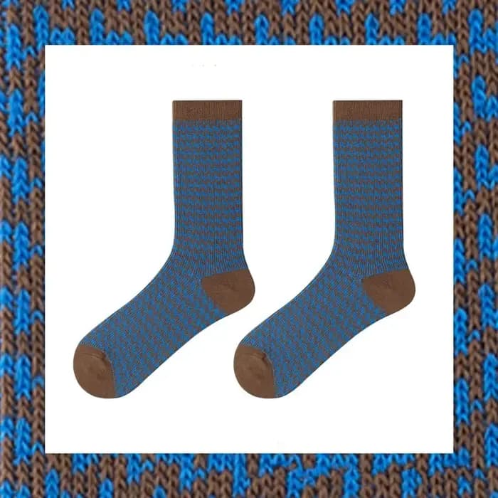 Chaussettes en coton optique avec motif pied-de-poule