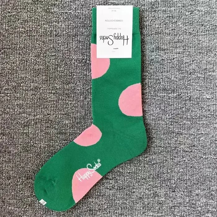Taille 36-40 personnalité des femmes adultes quatre saisons épais mi-tube chaussettes couleur artistique à pois pur