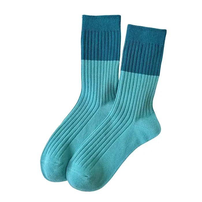 Chaussettes courtes en coton bleu carillon pour femmes