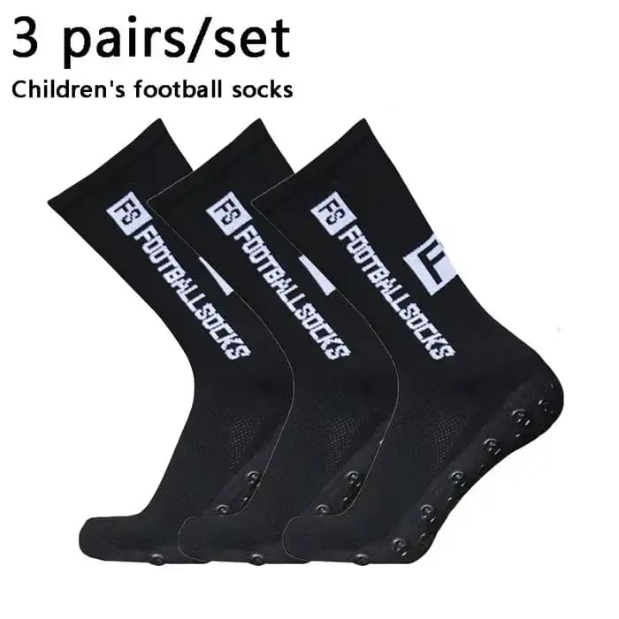 3 paires de chaussettes de football respirantes pour enfants et jeunes, 40-45, nouvelles, avec grip