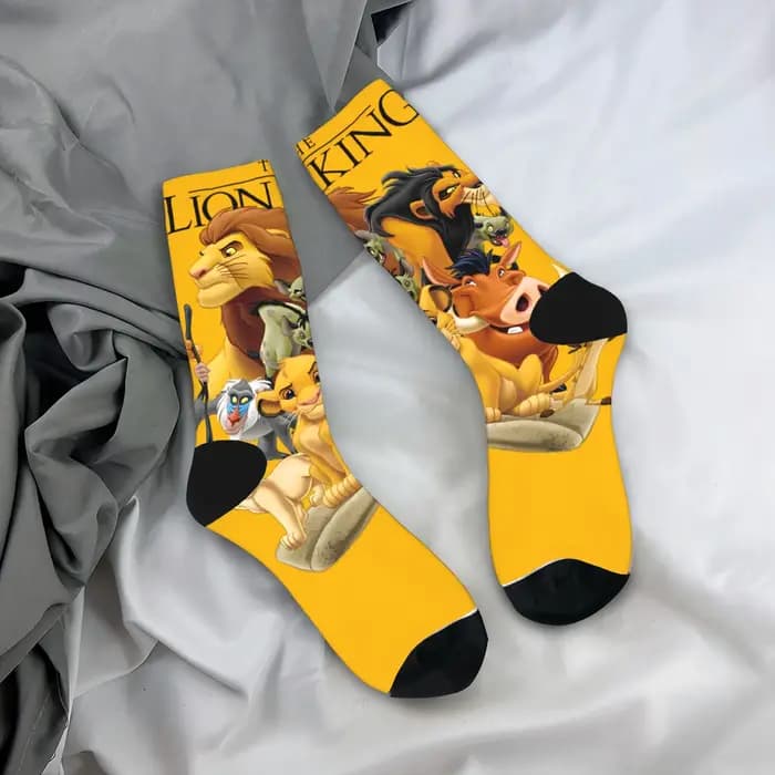 Roi Lion Simba Nala Timon Pumbaa Zazu Rafiki bas hommes chaussettes doux Vintage chaussettes printemps escalade Slip graphique chaussettes cadeau