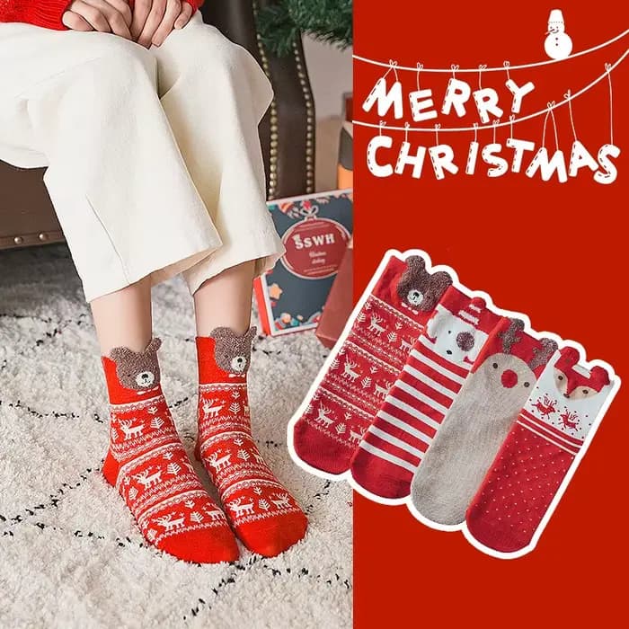 Chaussettes de noël pour enfants, motif Elk, bonhomme de neige, nouvel an