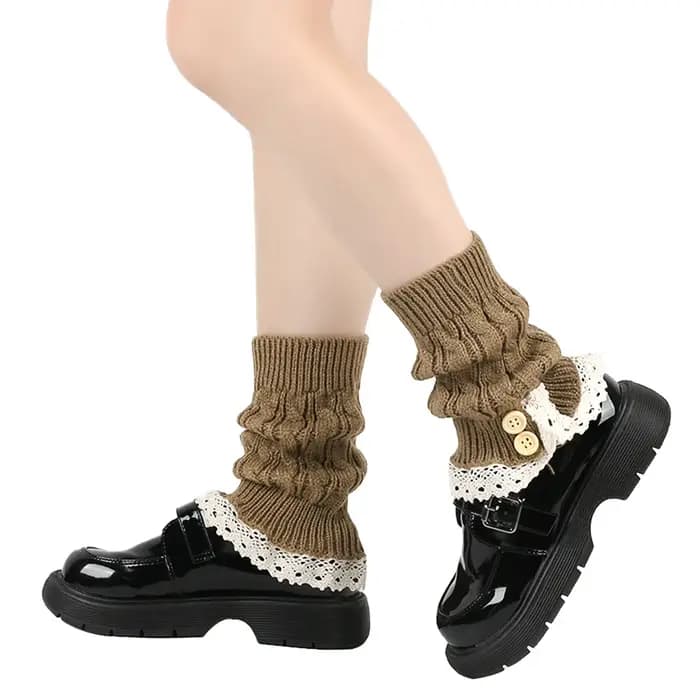 Jambières pour femmes cheville hiver chaud Stretch tricoté Slouch thermique dames épais laine poignets bottes chaussettes femme guêtre Lolita Y2k