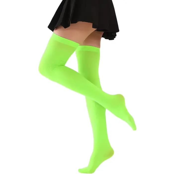 Noir cuisse haute chaussettes Extra longues Sexy spectacle de noël fille Cosplay bas genou