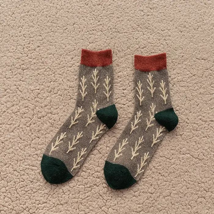 Chaussettes en laine rétro de style coréen pour femmes