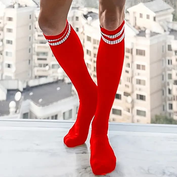 Chaussettes de tube CLEVER-MENMODE Chaussettes provoqué pour hommes 7.0 Vêtements de cérémonie pour hommes Bas en maille de sport sexy Chaussettes longues d'affaires Bas