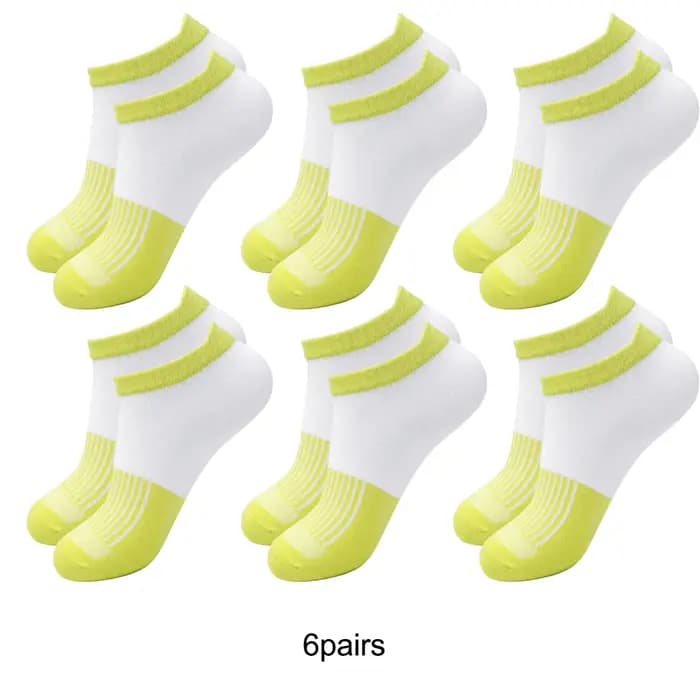 1/4/6 paires de chaussettes pour femmes, couleur unie, respirantes, en coton, rembourrées, coupe basse, pour le sport, la course, antidérapantes, évacuant l'humidité