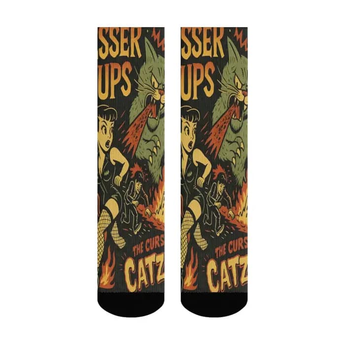 Harajuku rétro dessin animé Rock imprimé chaussettes pour hommes confortable respirant