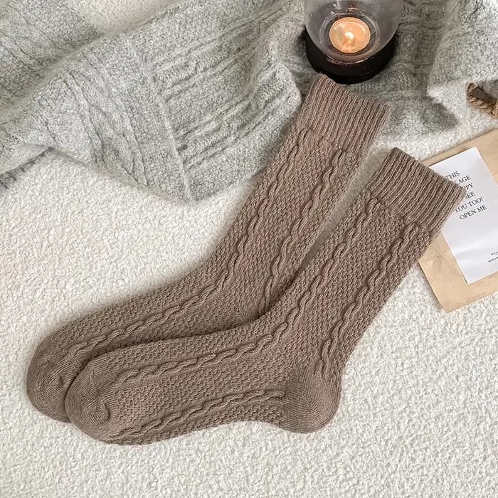 Chaussettes pour femmes nouveau automne hiver couleur unie décontracté longues